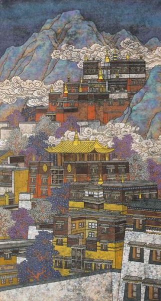 　　圣地祥云之二(拍品编号：196) 起拍价：30000元 　　场次：第二届现代工笔画画展网拍专场(二)