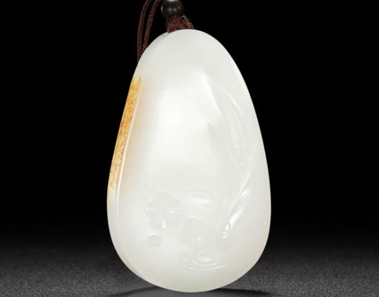 　　葛洪 和田玉籽料知鱼之乐挂件