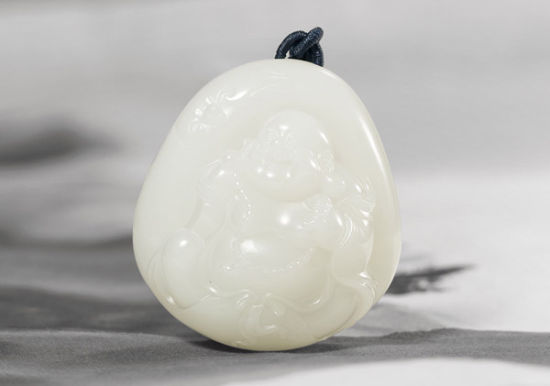 　　侯晓锋 和田玉籽料弥勒