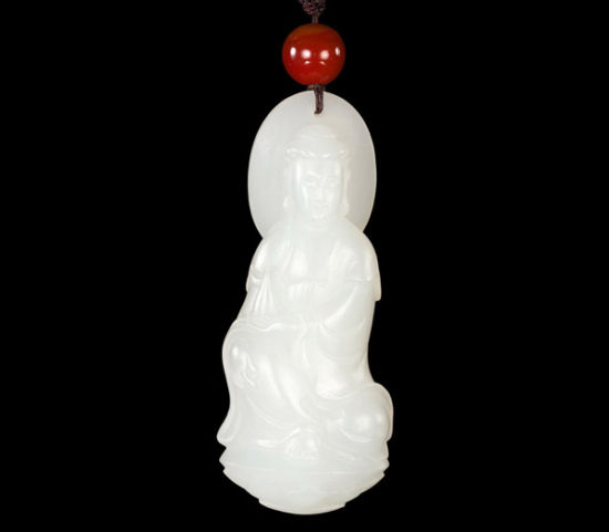 　　刘海 和田玉观音牌