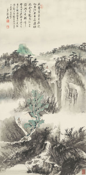 　　2015西泠春拍 张大千 云山流泉图