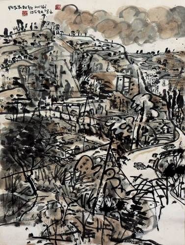 　　沵谷李光《素裹》(拍品编号：ha029)落槌价8100元 　　款识：2013秋，沵谷李光写生。钤印：李光、沵谷。纸本水墨尺寸：53cmx35cm