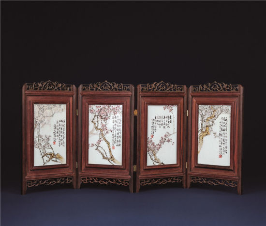 民国 田鹤仙 粉彩梅清图册页