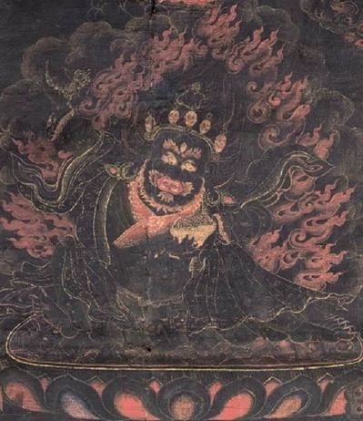 藏传噶举派大黑天唐卡