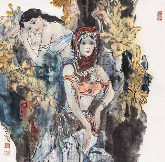 　　张宏宾 花样女子(拍品编号：0075)落槌价40000元