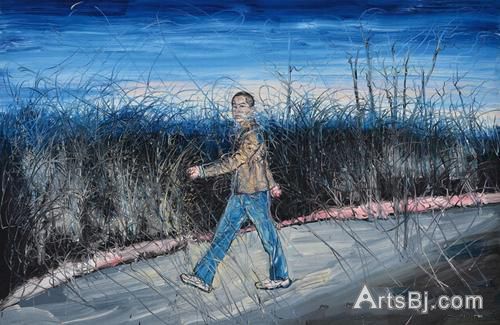 曾梵志《自画像（行进者）》2006年 油彩 画布，215×330.5cm