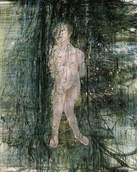 韦嘉 2008年《刺菁II》250×200cm 北京瀚海拍卖有限公司  2010秋季拍卖会 油画雕塑Ⅱ：中国当代艺术  RMB 　2,072,000 韦嘉，2004年首届新锐绘画奖参展作者。