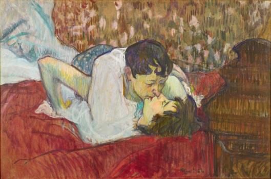 亨利·德·杜鲁斯·洛特列克《床上：吻》