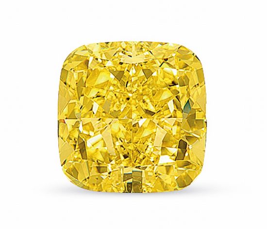 显赫的28.83克拉天然枕形艳彩黄色VS1净度钻石 格拉夫 GRAFF 