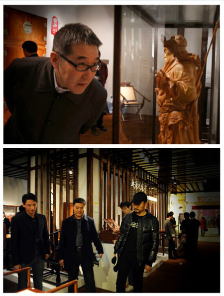 海岩先生和张涵予先生观赏本场拍品