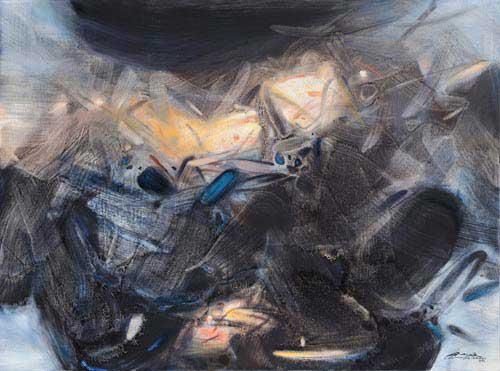 LOT 2713 朱德群 冬眠 1989年 布面油画 97×130 cm 展览：“Chu Ten-Chun”，Sylvie Lanel画廊，Honfleur，1989年 出版：《华裔美术选集Ⅱ朱德群》，台北艺术家出版社，1999年 RMB 3,500,000-4,500,000