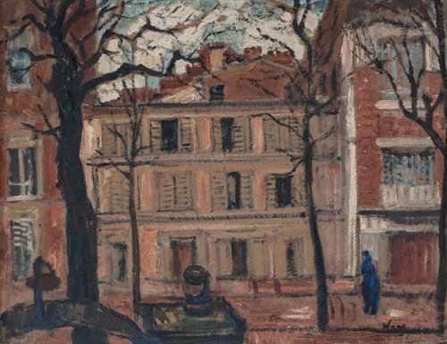 LOT 2715 王济远 巴黎蒙马特 木板油画 49×63 cm 展览：1.“王济远油画，素描及水彩画展”，万隆，印度尼西亚，1939年 &nbsp;&nbsp;&nbsp;&nbsp;&nbsp; 2. “海上升明月：中国近现代美术的起源”，中华艺术宫，上海，2012年 RMB 700,000-800,000