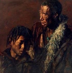 陈逸飞《父与子(西藏)》，1995年作