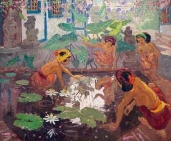 勒迈耶《荷花池边的女子》，1930年代末作