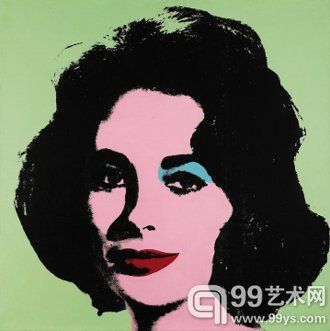 Andy Warhol, Liz #3 (Early Colored Liz)， 1963, silkscreen ink and acrylic on canvas, 40 by 40 inches.