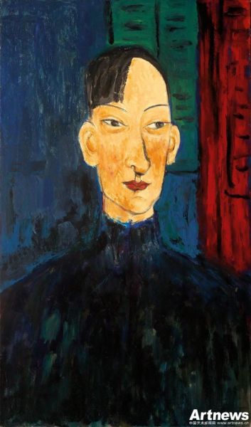 邱亚才《才情男子》油彩 画布　112ｘ71 cm 预估价：HK$ 180,000 –HK$ 260,000（未包含买方佣金）