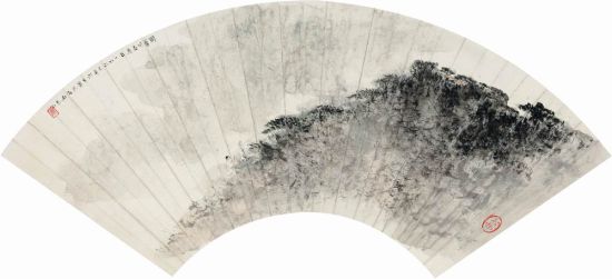 傅抱石(1904-1964) 一生好入名山游 镜心 设色纸本 18×51 cm. 说明：1.国华上款，后由上款人本人转赠。2.Lot3575-Lot3616为同一藏家提供。无底价
