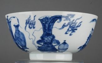 　　图1【青花通景博古清供碗】