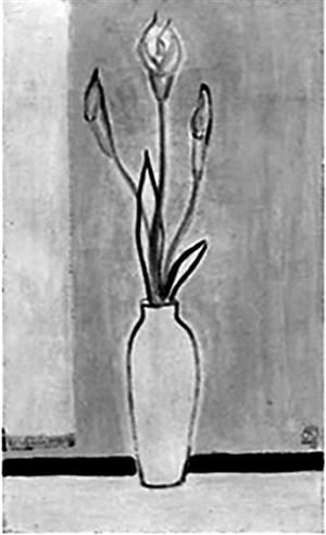 常玉画作《白瓶内之海芋》将现身拍场。 (保利供图)