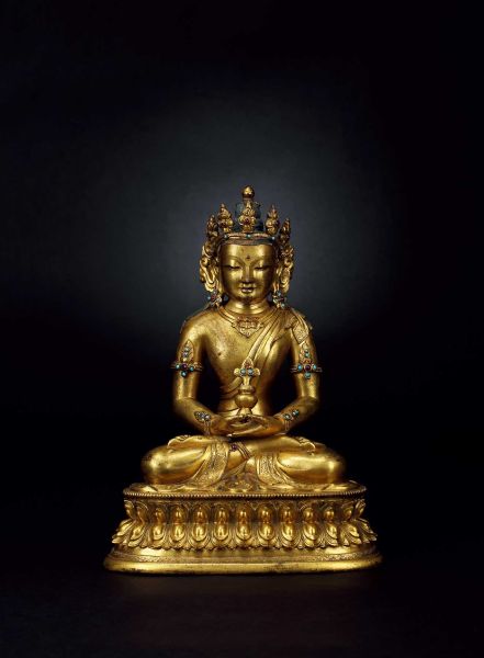 清康熙铜鎏金无量寿佛 成交价：161万元