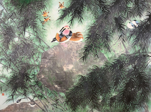 陈佩秋 竹林棲禽 成交价736万