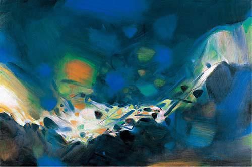 朱德群 晶晶流泉 油彩 画布 130×195cm 2004年 成交价(含佣金)：RMB8,050,000