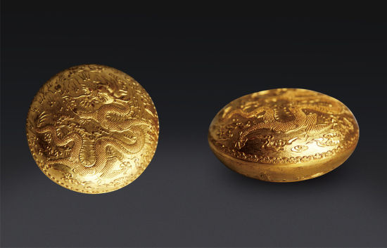 清乾隆 御制龙纹铜鎏金印盒