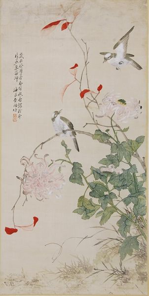 图1【查颐培 《秋菊双侣》】