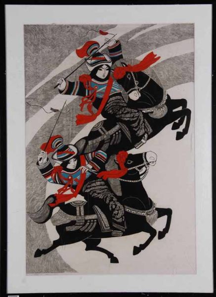 图14【牛文 《赛马图》】