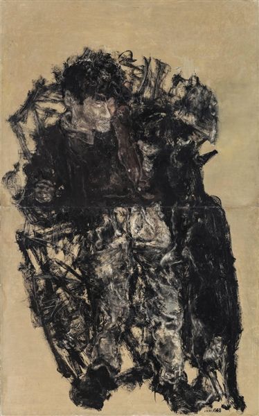 周春芽 《黑根一家——男主人》 第一次拍卖时间：2004年 成交价：19.8万元 第二次拍卖时间：2014年 成交价：805万元