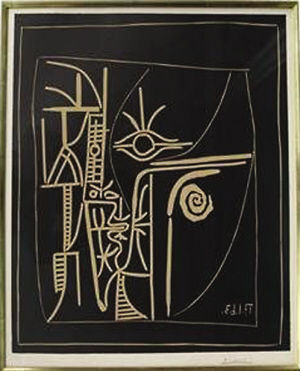 毕加索《脸》。 本报资料