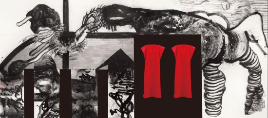 谷文达 《危险的棋盘离开地面—别碰，出来了！》 落槌价：690万元