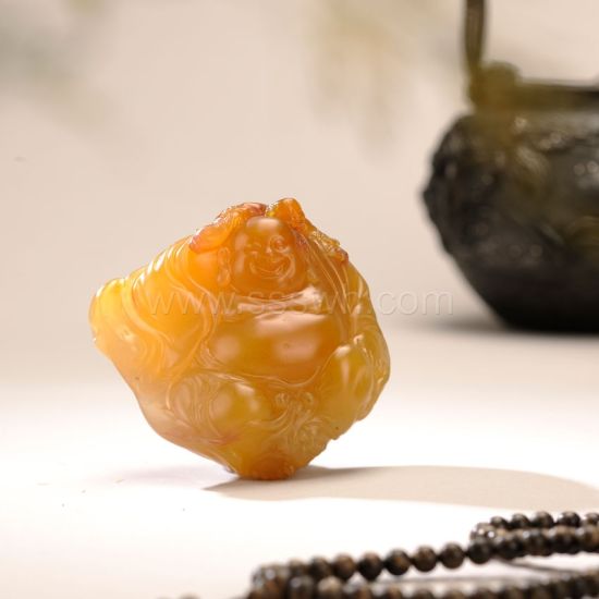 林飞作 田黄石双子弥勒摆件 269克 福建东南2014春拍