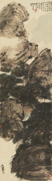 傅抱石(1904-1965) 松阴吟琴图