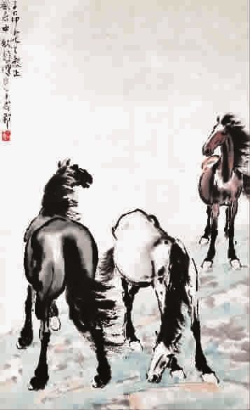 徐悲鸿《春江饮马图》（保利香港春拍拍品，估价：七百万-一千四百万港元）