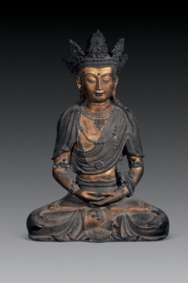 明 铜漆金无量寿佛像