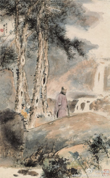 傅抱石《携琴访友》170万落槌