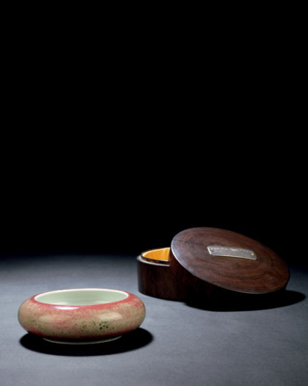 清康熙 豇豆红镗锣洗