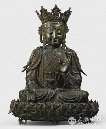 16、17世纪明代罕见贵重铜雕观音像