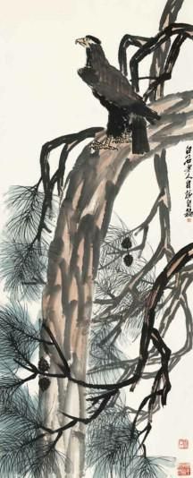 齐白石《松鹰图》