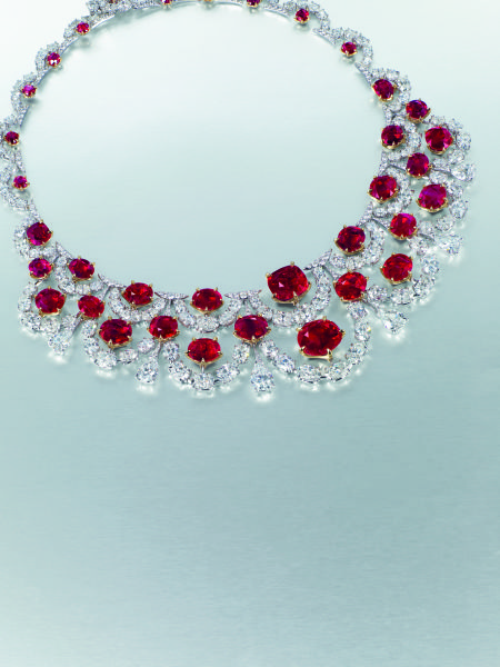 缅甸天然鸽血红红宝石项链