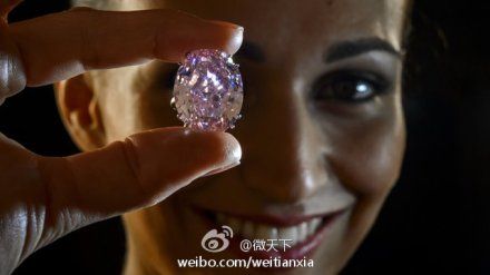 净重59.6克拉的罕见粉钻