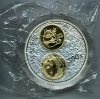 2002年熊猫金币发行二十周年1公斤镶金精制银币