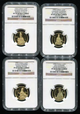 1994年观音1/4盎司四枚一套