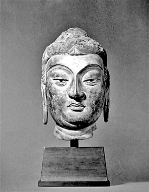 唐夹纻干漆佛头像预计成交价逾2000万港元。（苏富比供图）