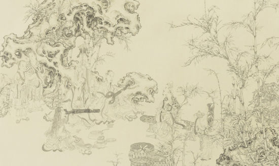 任重《竹林七贤》（局部）(估价:280 万至 380 万人民币)成交价 885 万人民币