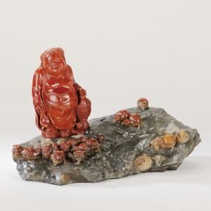 林国华作芙蓉石《农家乐摆件》 叶少波捐赠