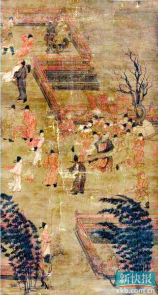 唐代张萱《唐后行从图》，今年6月在法国拍出375万欧元（约合人民币3584.6万元）。