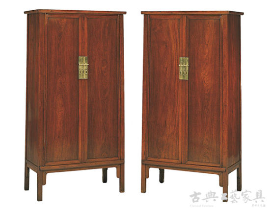 黄花梨圆角柜一对