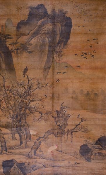 佚名 寒鸦图 绢本设色 193×116.5厘米